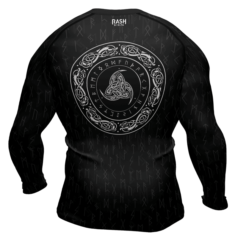 Rashninja Viking Wolf Symbol Fenrir Men's Long Sleeve Rash Guard