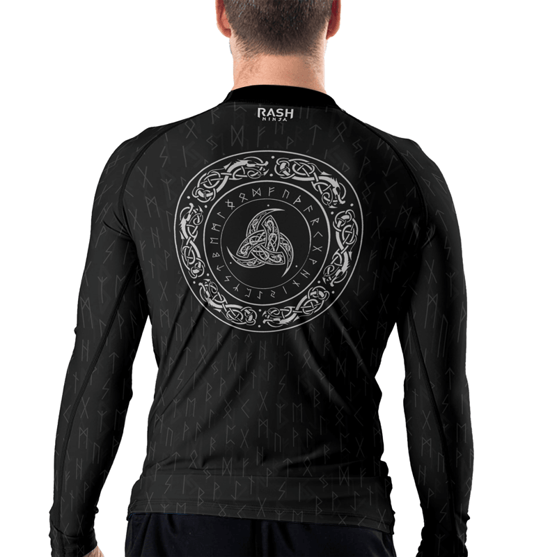 Rashninja Viking Wolf Symbol Fenrir Men's Long Sleeve Rash Guard