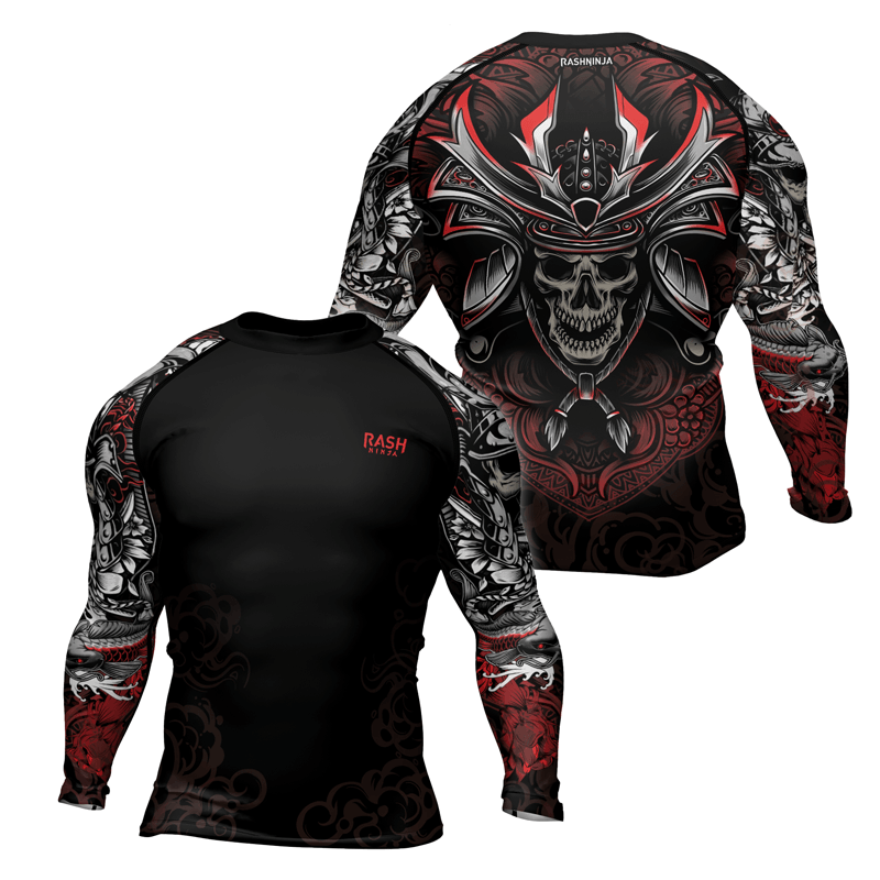 Rashninja Mystic Skull Samurai Men's Long Sleeve Rash Guard