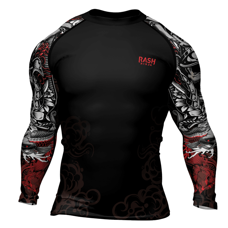 Rashninja Mystic Skull Samurai Men's Long Sleeve Rash Guard