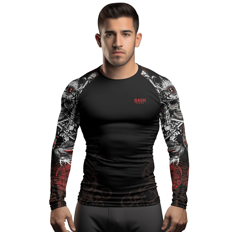 Rashninja Mystic Skull Samurai Men's Long Sleeve Rash Guard