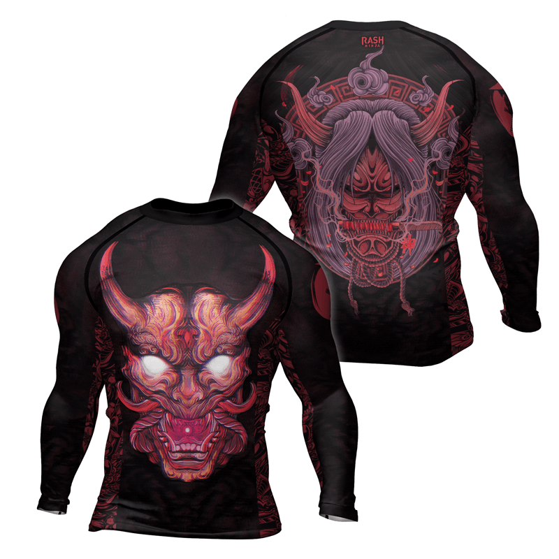 Rashninja Mystical Oni Mask Men's Long Sleeve Rash Guard