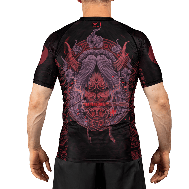 Rashninja Mystical Oni Mask Men's Short Sleeve Rash Guard