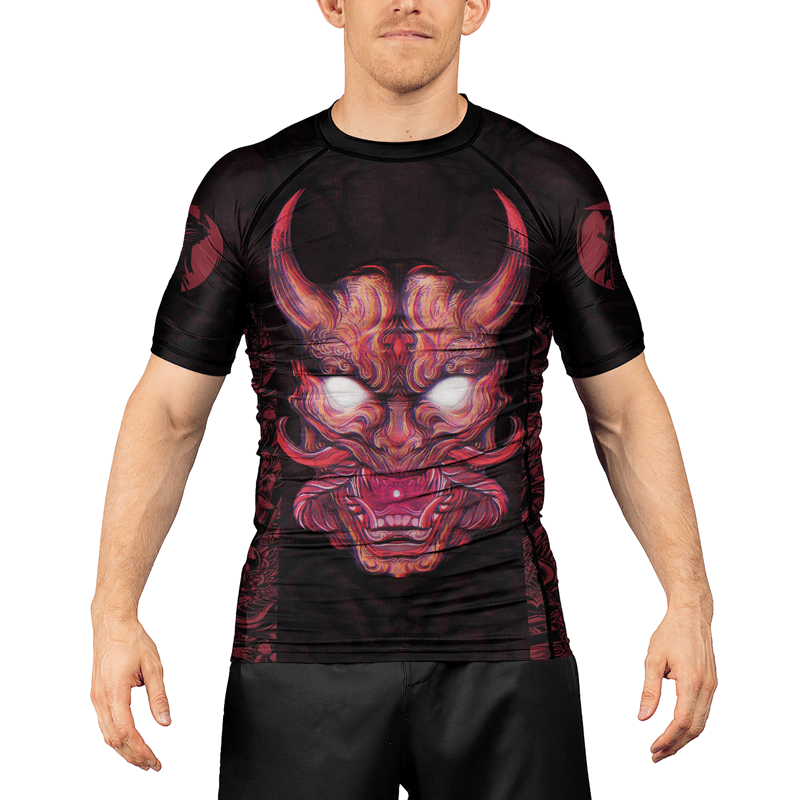 Rashninja Mystical Oni Mask Men's Short Sleeve Rash Guard