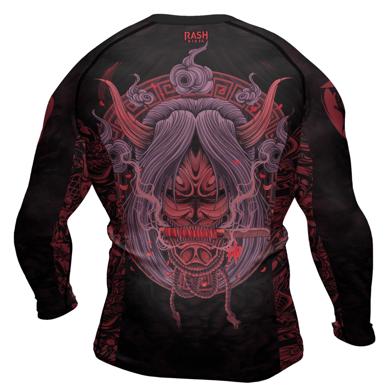 Rashninja Mystical Oni Mask Men's Long Sleeve Rash Guard