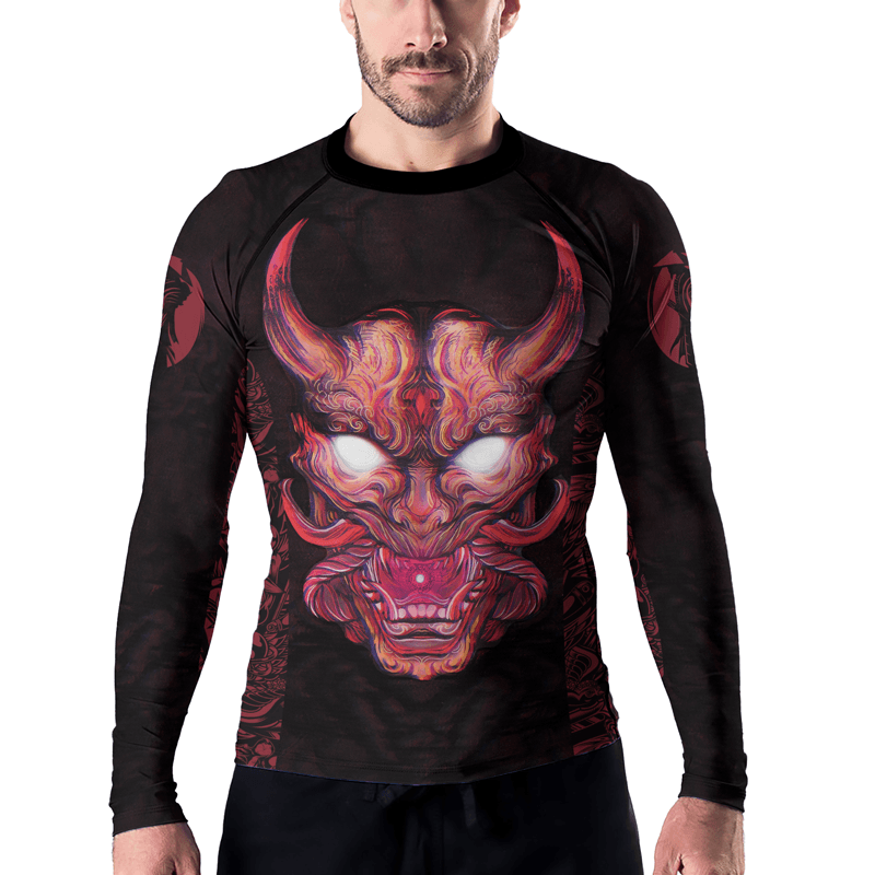 Rashninja Mystical Oni Mask Men's Long Sleeve Rash Guard