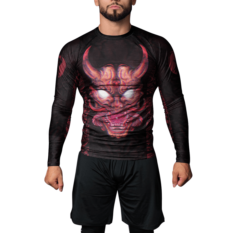 Rashninja Mystical Oni Mask Men's Long Sleeve Rash Guard