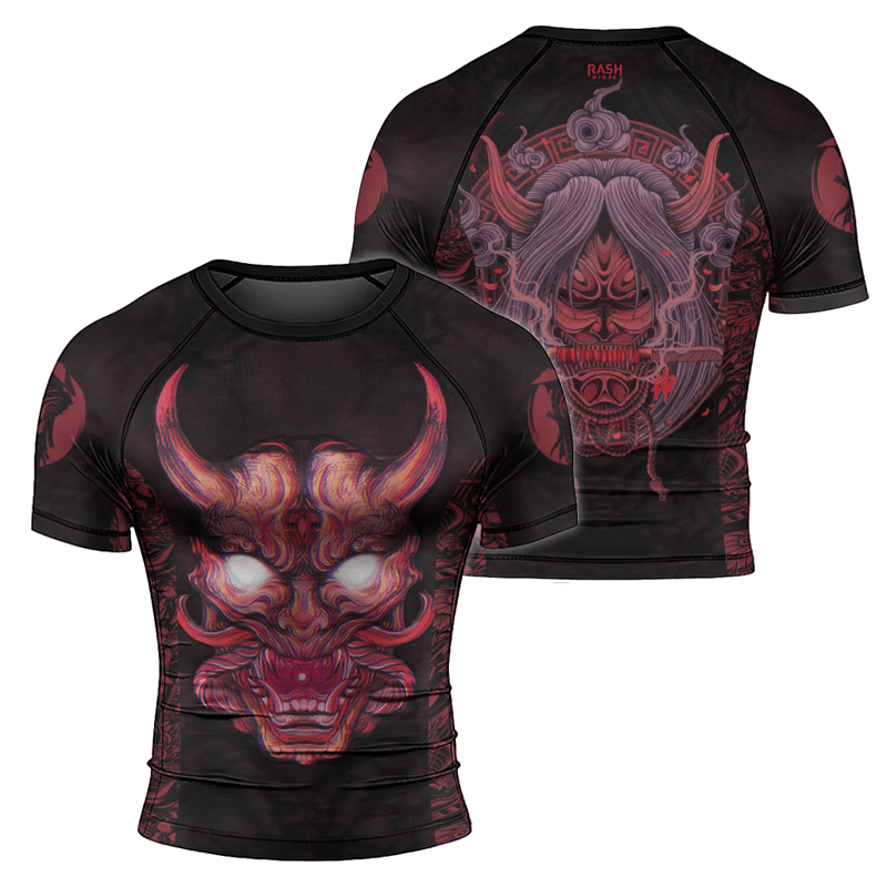 Rashninja Mystical Oni Mask Men's Short Sleeve Rash Guard