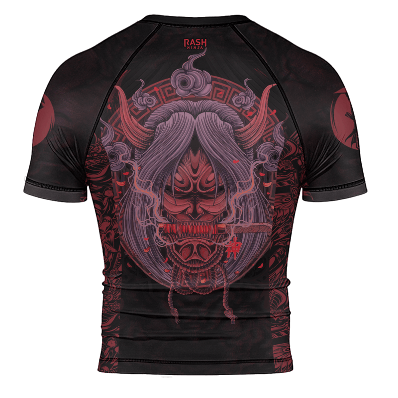 Rashninja Mystical Oni Mask Men's Short Sleeve Rash Guard