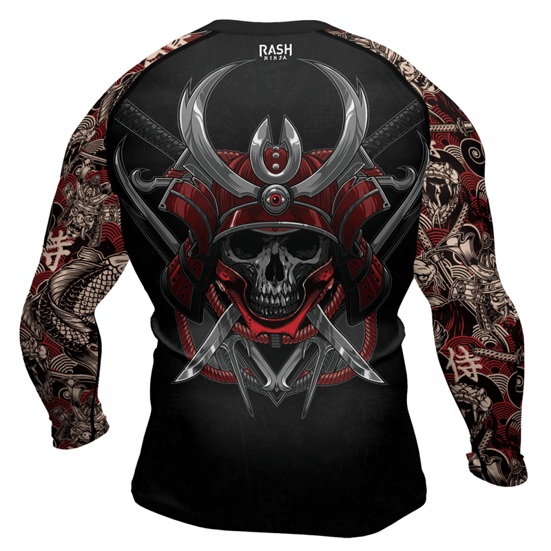 Rashninja Skull Samurai Armor Men's Long Sleeve Rash Guard
