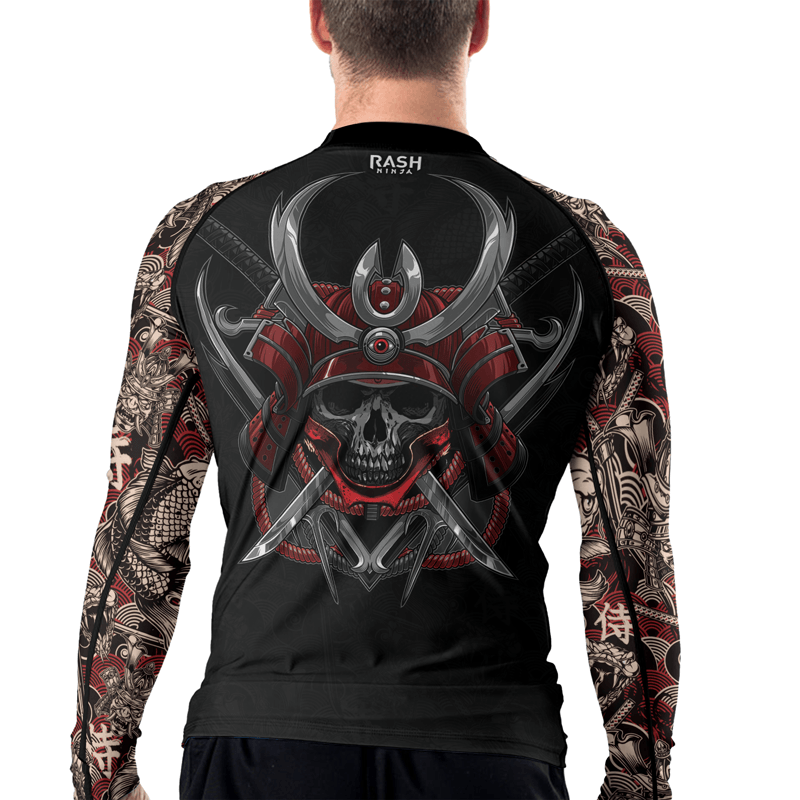 Rashninja Skull Samurai Armor Men's Long Sleeve Rash Guard