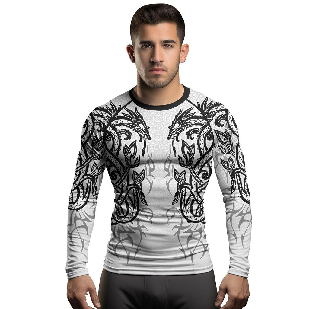 Rashninja Viking Dragon Majesty Ranked Men's Long Sleeve Rash Guard